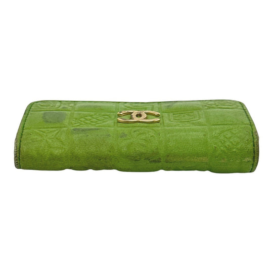 CHANEL Key case Key holder  leather green 6-key case Key holder Icon line Women Used Authentic
