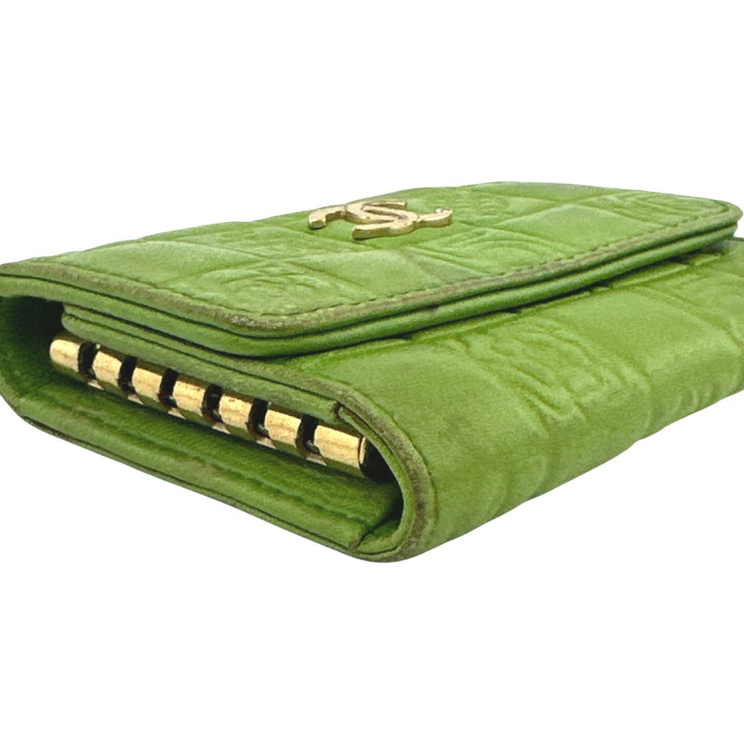 CHANEL Key case Key holder  leather green 6-key case Key holder Icon line Women Used Authentic