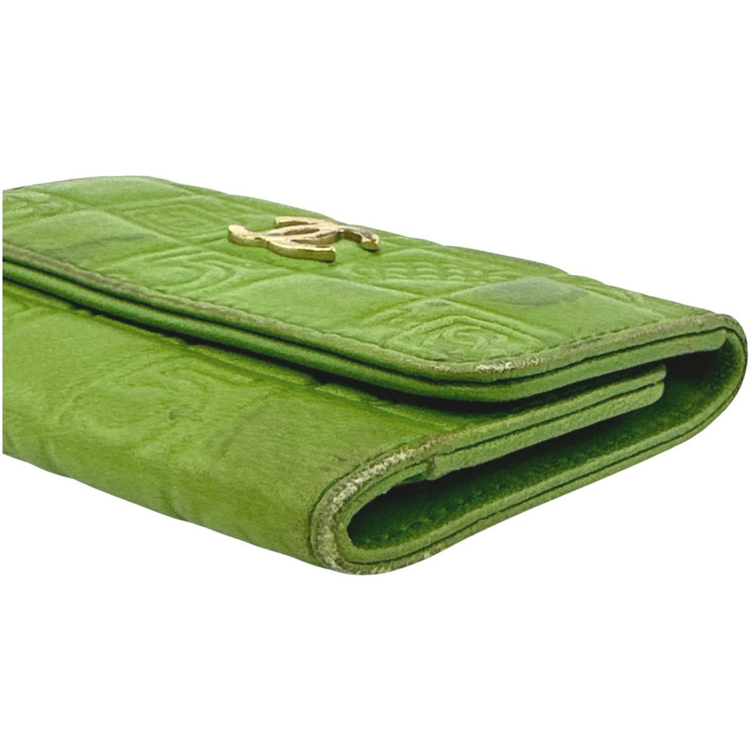CHANEL Key case Key holder  leather green 6-key case Key holder Icon line Women Used Authentic