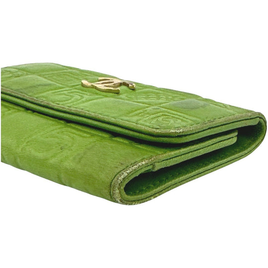 CHANEL Key case Key holder  leather green 6-key case Key holder Icon line Women Used Authentic