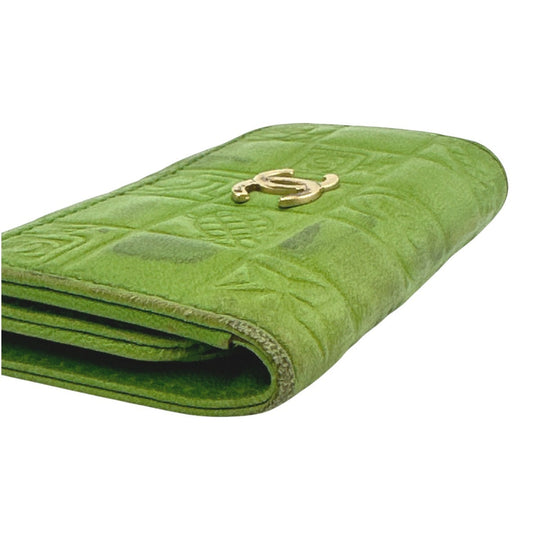 CHANEL Key case Key holder  leather green 6-key case Key holder Icon line Women Used Authentic