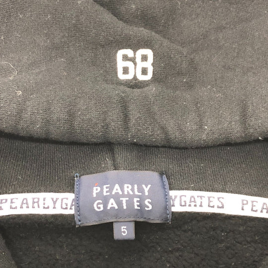 PEARLY GATES Hoodie cotton black logo mens 5 Used Authentic