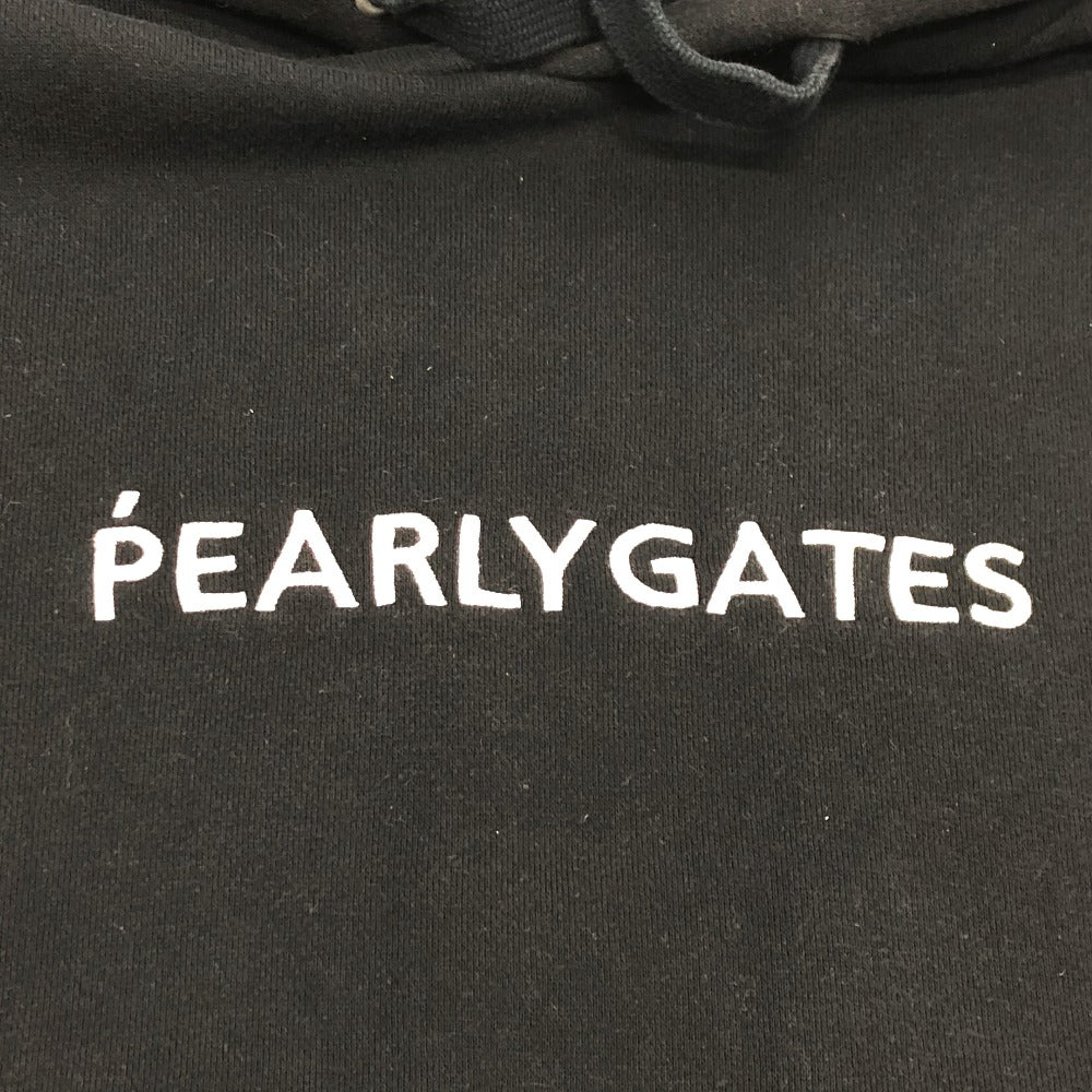 PEARLY GATES Hoodie cotton black logo mens 5 Used Authentic