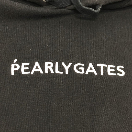 PEARLY GATES Hoodie cotton black logo mens 5 Used Authentic