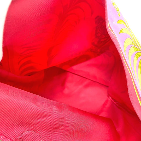 HERMES Shoulder Bag Silk / leather Pink type Tiger pattern silky city GM Women Used Authentic