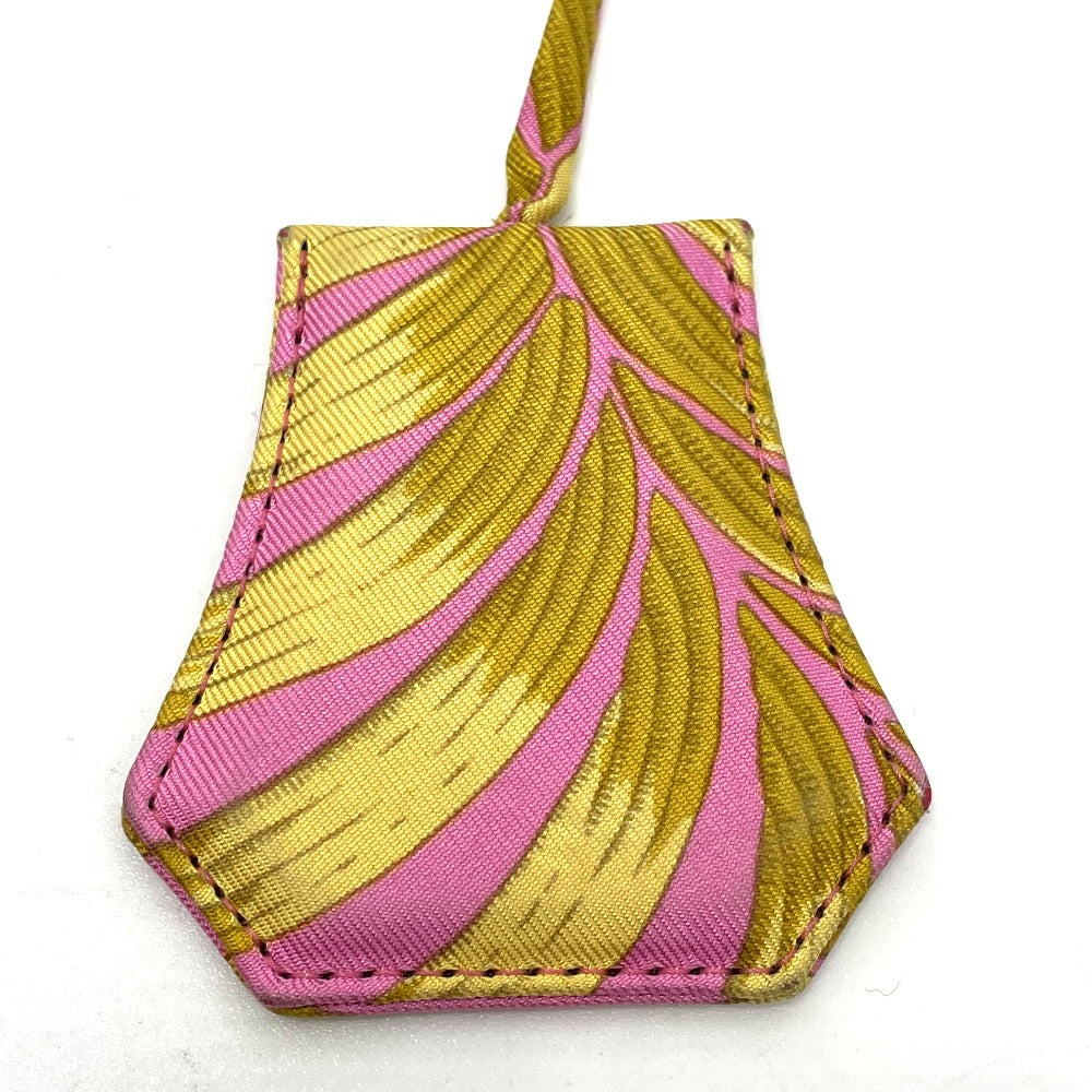 HERMES Shoulder Bag Silk / leather Pink type Tiger pattern silky city GM Women Used Authentic
