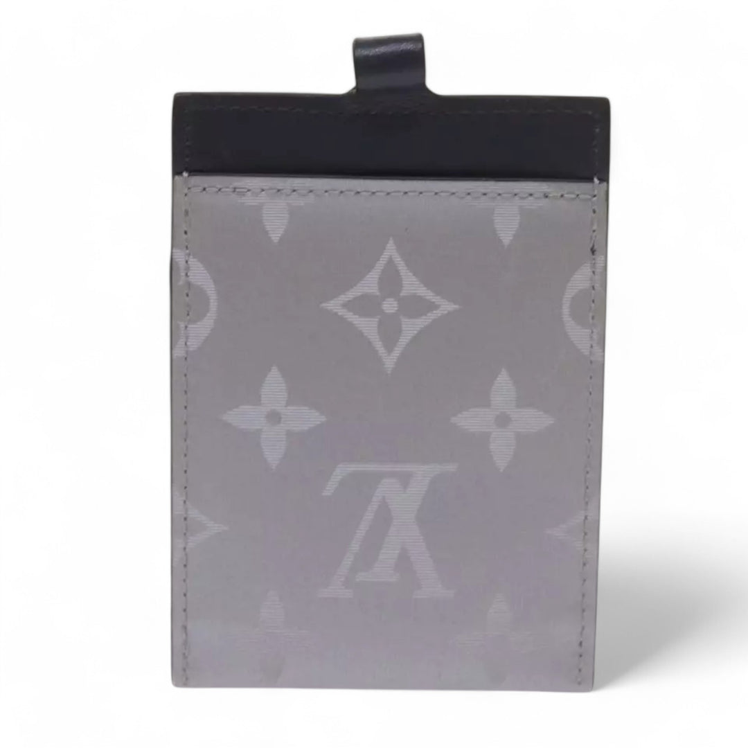 Louis Vuitton Monogram Satellite Alpha Pouch Silver Unisex Handbag with Card Holder