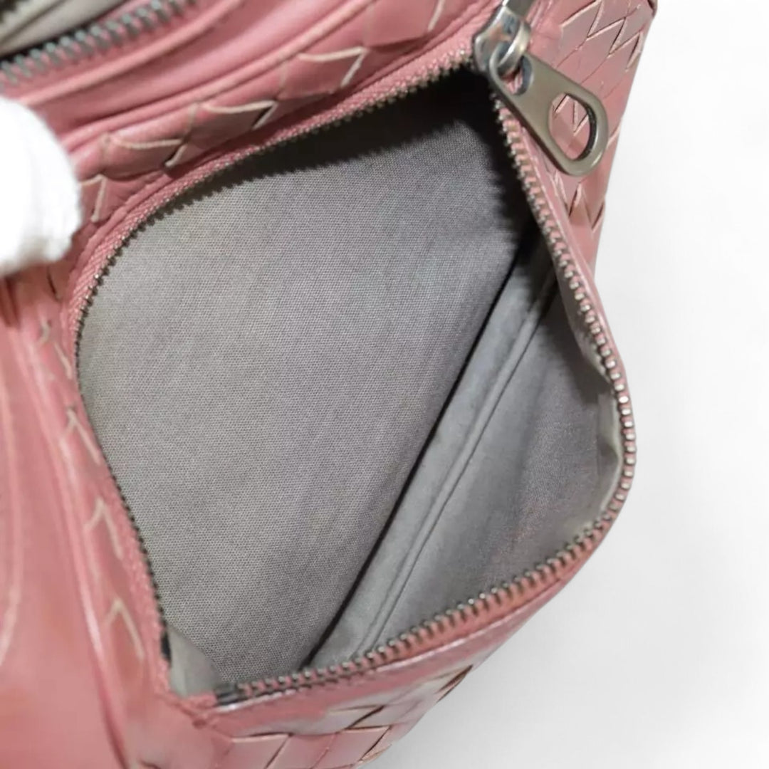 Bottega Veneta Waist Bag Leather Pink Shoulder Strap