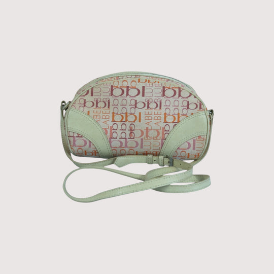 Burberry Blue Label Crossbody Bag Pink Green Monogram Women's Handbag Purse Vintage