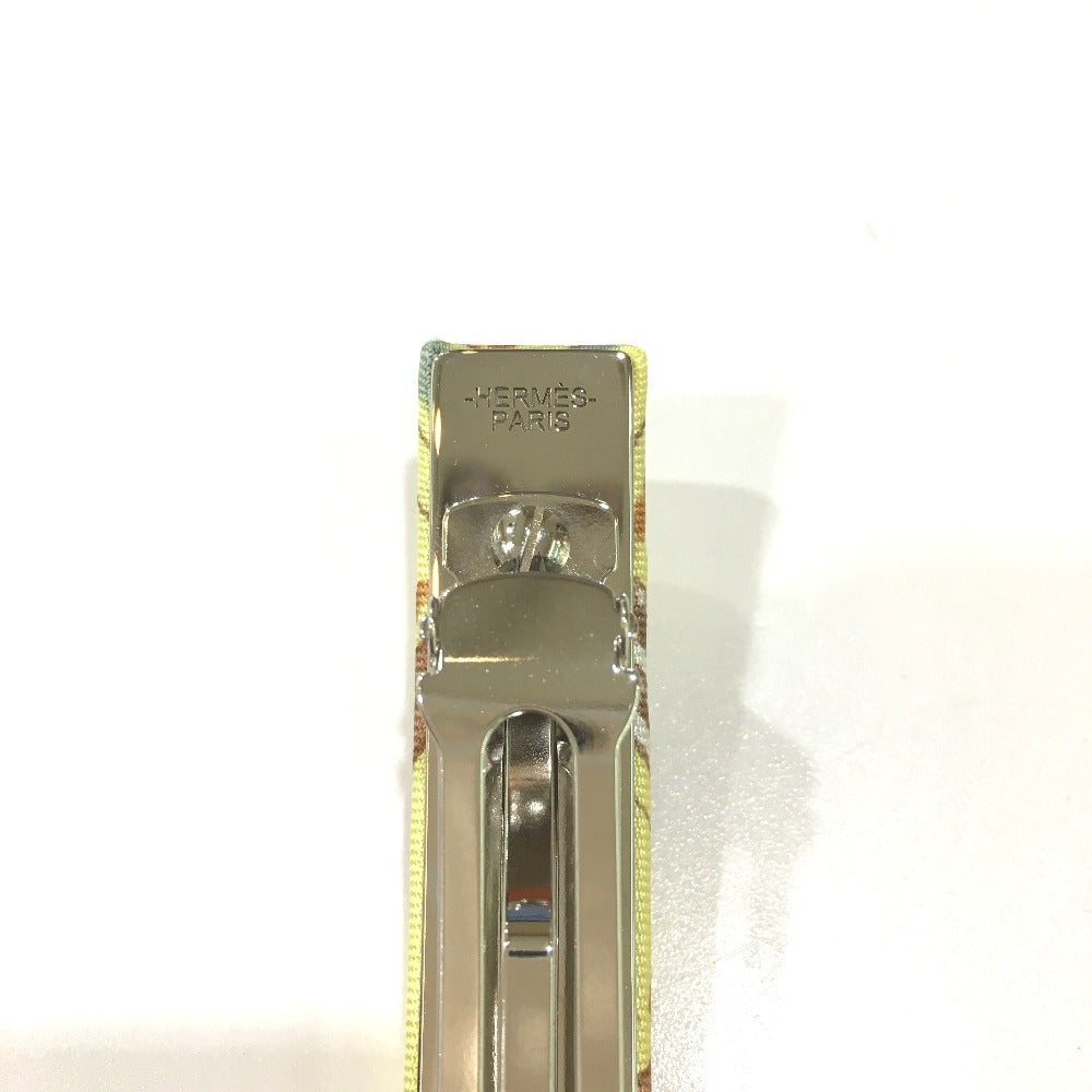 HERMES Valletta silk yellow hair accessory Overall handle Women Used Authentic