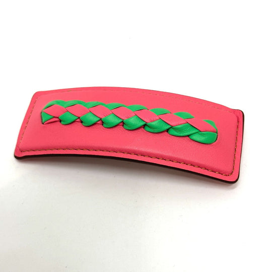 HERMES Valletta leather pink Braid Glen Women Used Authentic