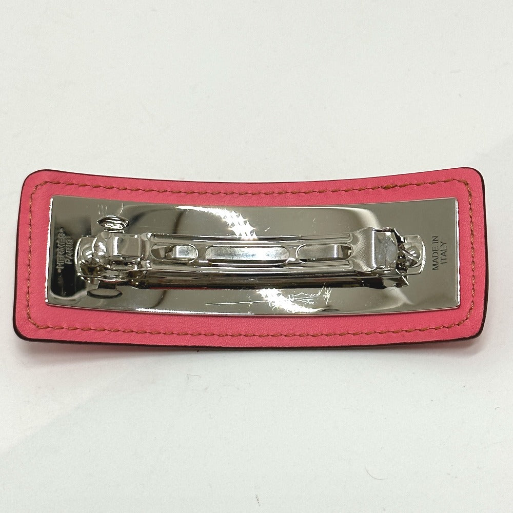 HERMES Valletta leather pink Braid Glen Women Used Authentic
