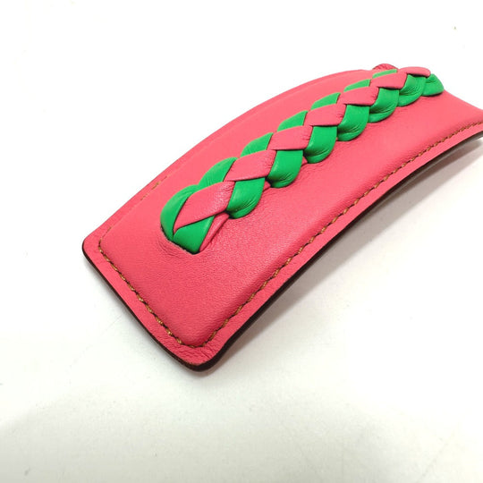 HERMES Valletta leather pink Braid Glen Women Used Authentic