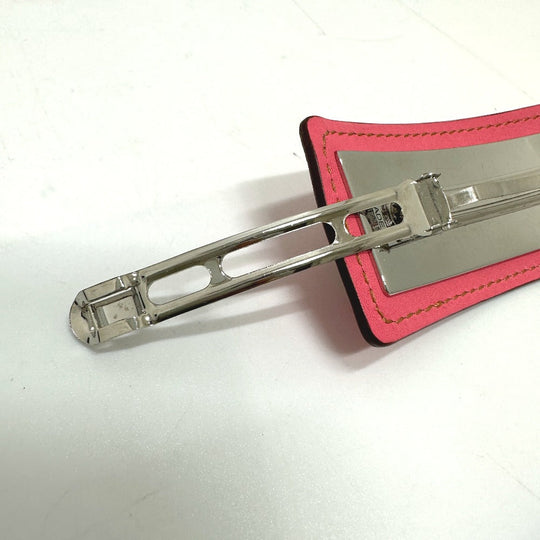 HERMES Valletta leather pink Braid Glen Women Used Authentic