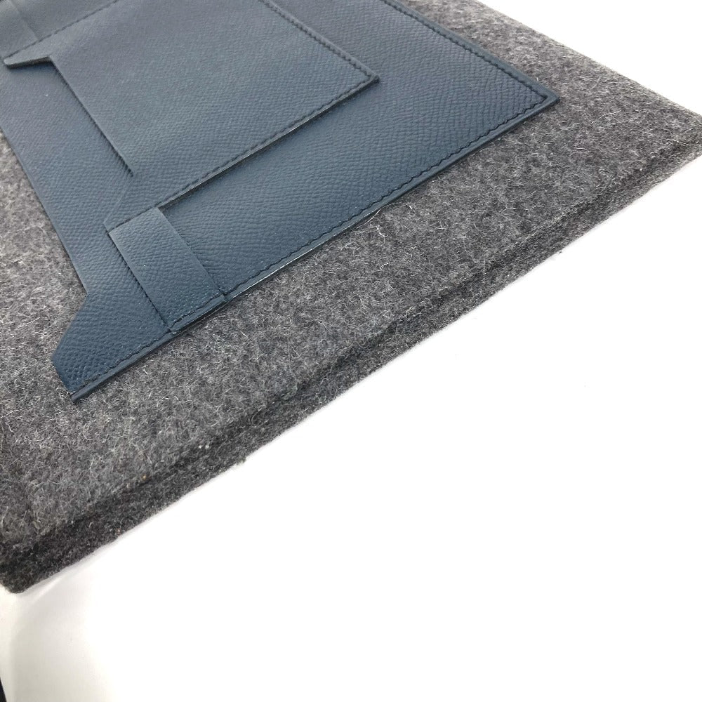 HERMES Clutch bag Felt leather gray To Doo 29 mens Used Authentic