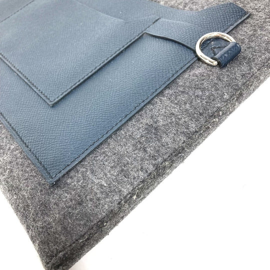 HERMES Clutch bag Felt leather gray To Doo 29 mens Used Authentic