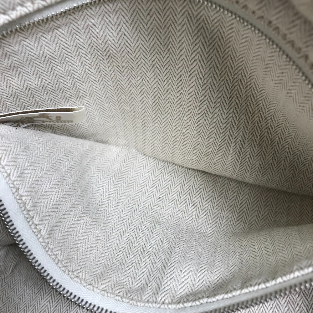 HERMES Pouch Towal chevron Beige type Foolby 25 Women Secondhand Authentic