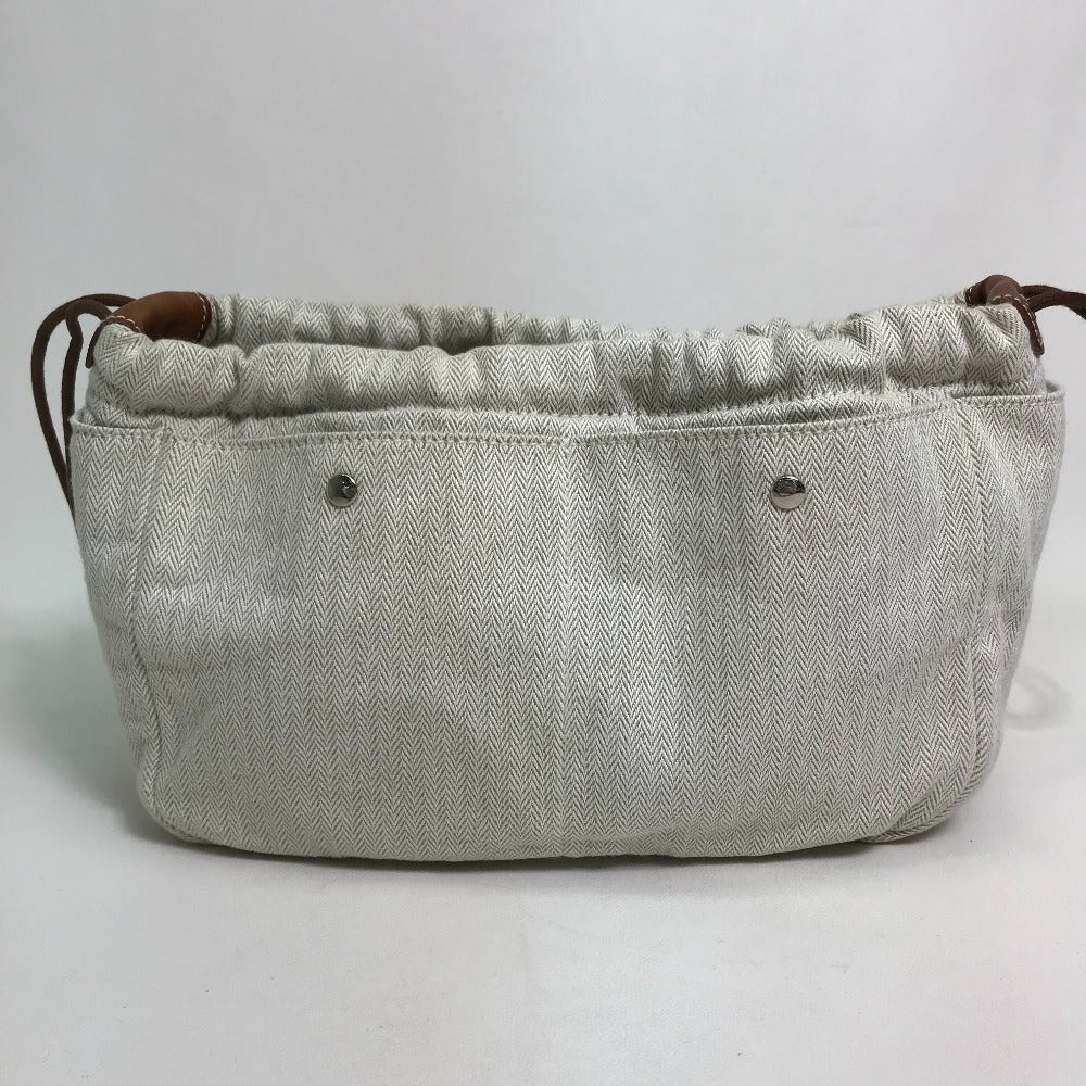 HERMES Pouch Towal chevron Beige type Foolby 25 Women Secondhand Authentic