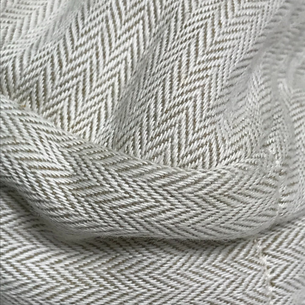HERMES Pouch Towal chevron Beige type Foolby 25 Women Secondhand Authentic