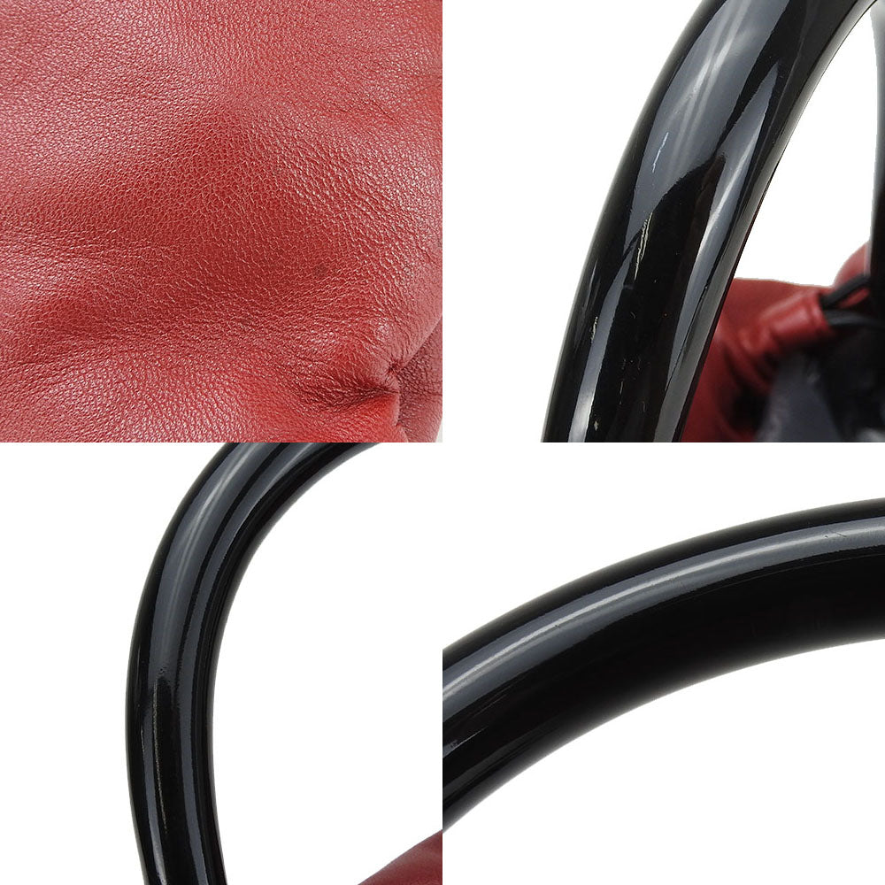 LOEWE Handbag leather Red Women Used Authentic