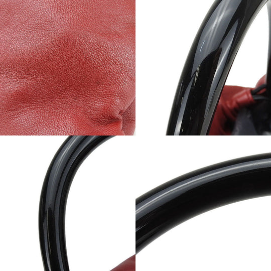LOEWE Handbag leather Red Women Used Authentic