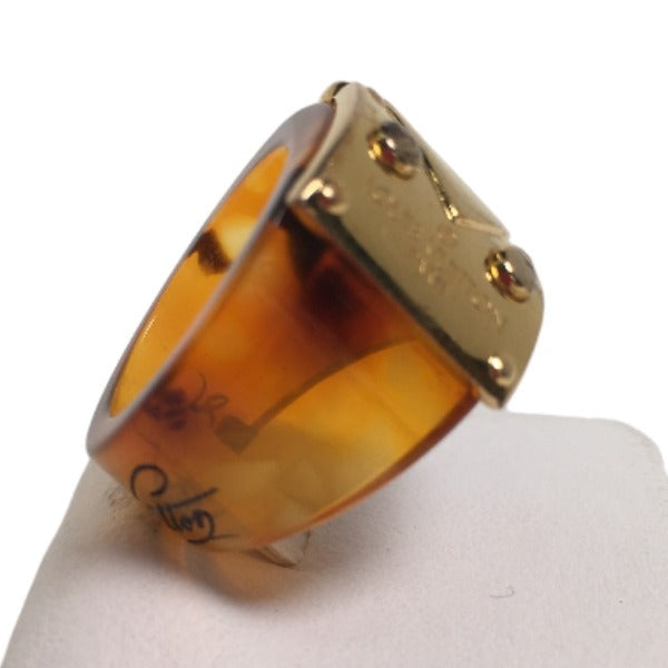 LOUIS VUITTON Ring M65203 Not specified Brown ring M size bar rock milling unisex(Unisex) Used Authentic