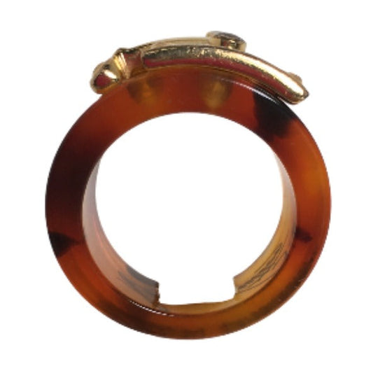 LOUIS VUITTON Ring M65203 Not specified Brown ring M size bar rock milling unisex(Unisex) Used Authentic