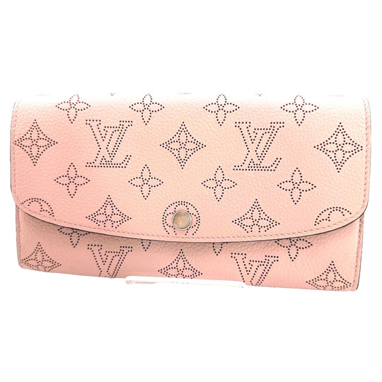 LOUIS VUITTON Long Wallet Purse M60145 Monogram Mahina Magnolia Mahina Monogram Portefeuille Iris Women Used Authentic