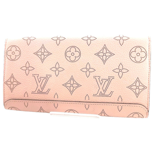 LOUIS VUITTON Long Wallet Purse M60145 Monogram Mahina Magnolia Mahina Monogram Portefeuille Iris Women Used Authentic