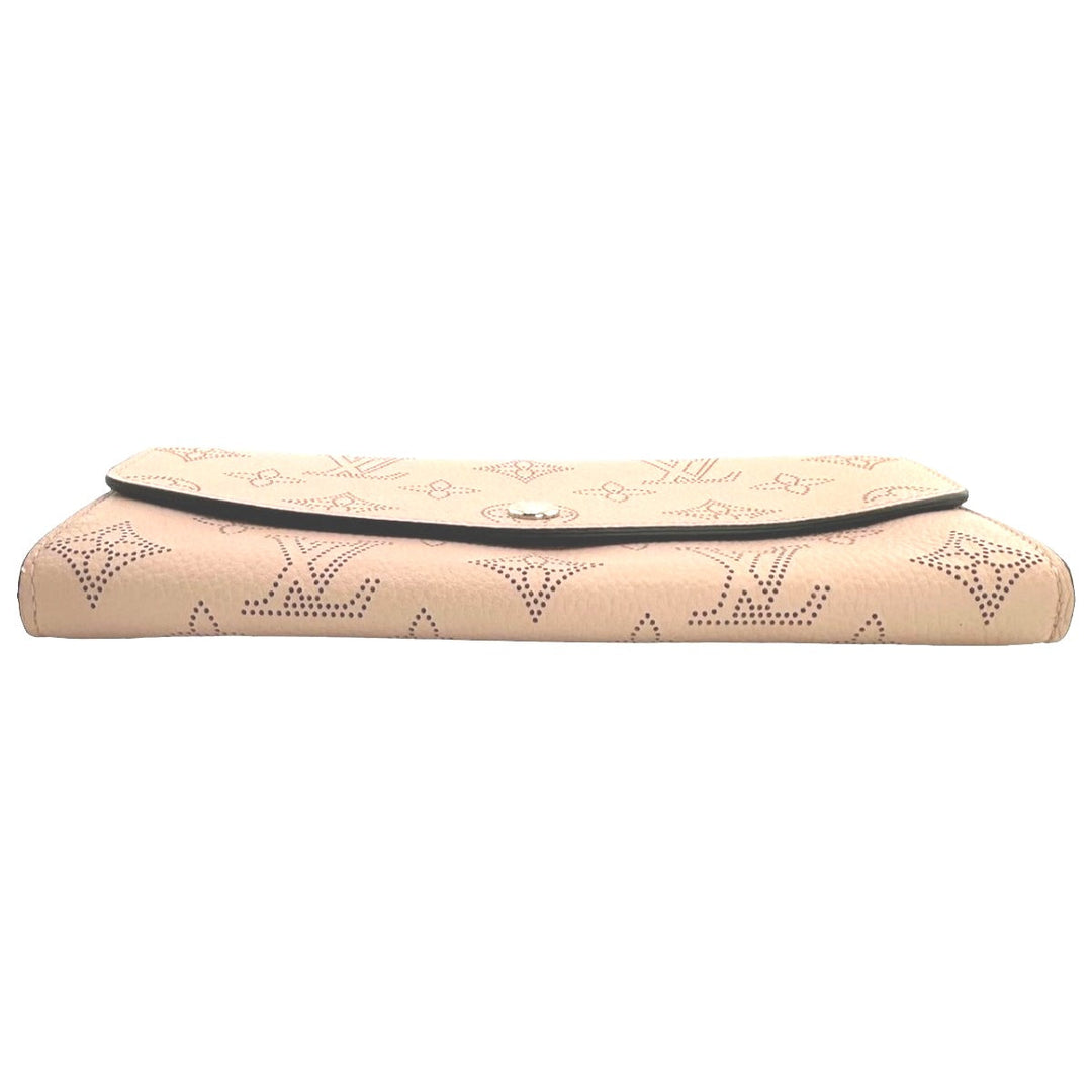 LOUIS VUITTON Long Wallet Purse M60145 Monogram Mahina Magnolia Mahina Monogram Portefeuille Iris Women Used Authentic