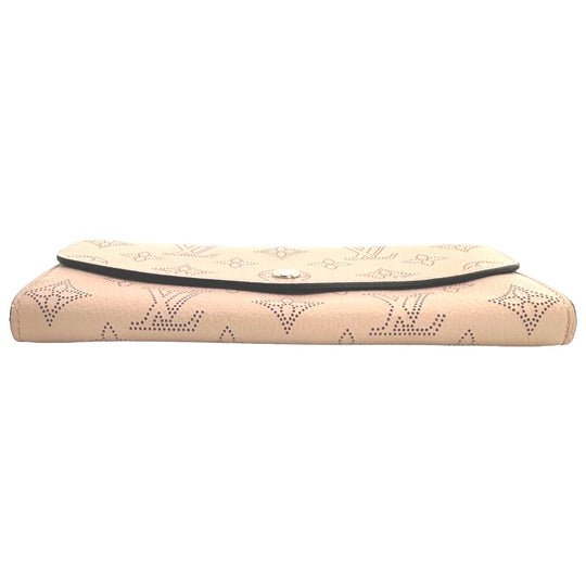 LOUIS VUITTON Long Wallet Purse M60145 Monogram Mahina Magnolia Mahina Monogram Portefeuille Iris Women Used Authentic
