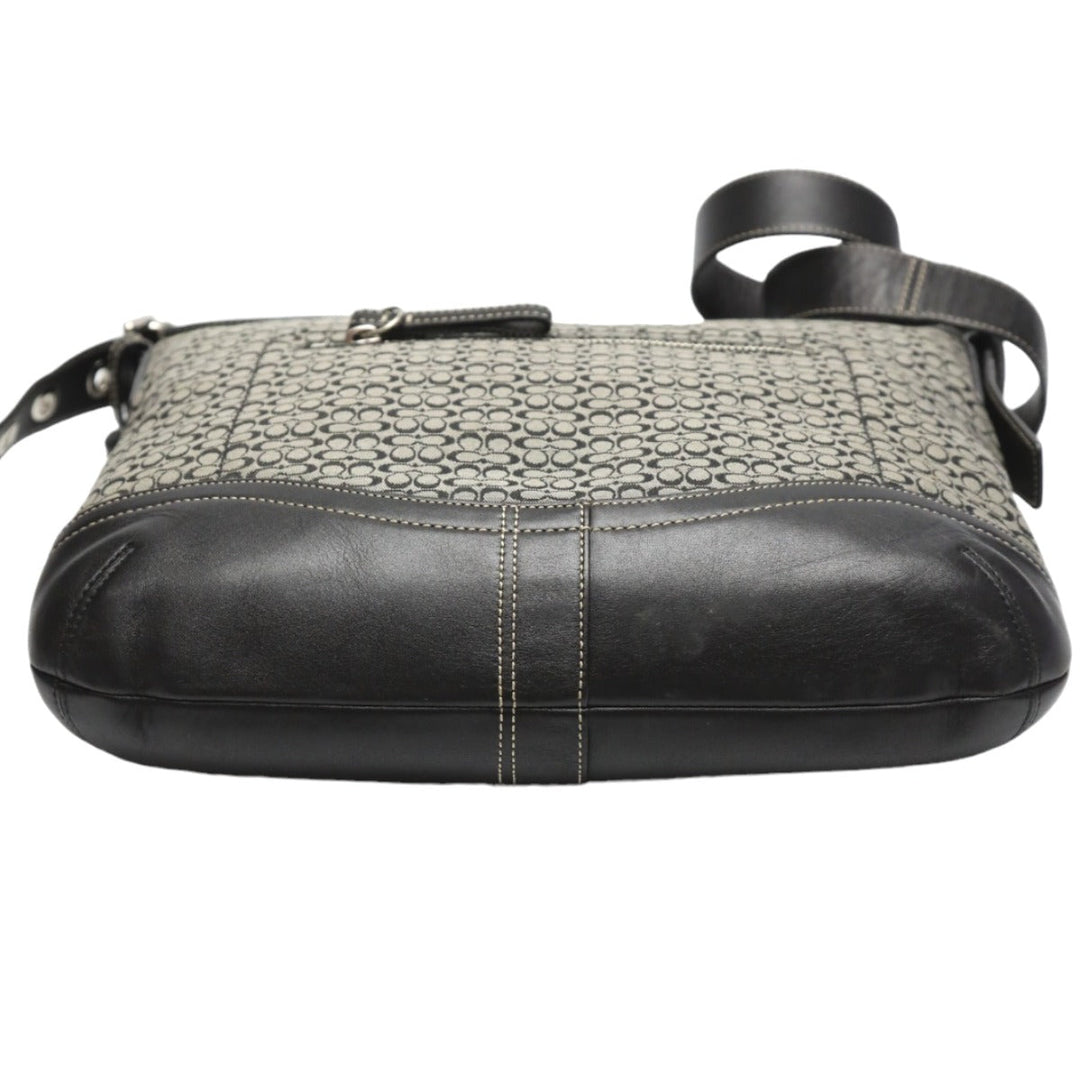 COACH Shoulder Bag F10943 leather black Crossbody Signature Shoulder Women Used Authentic