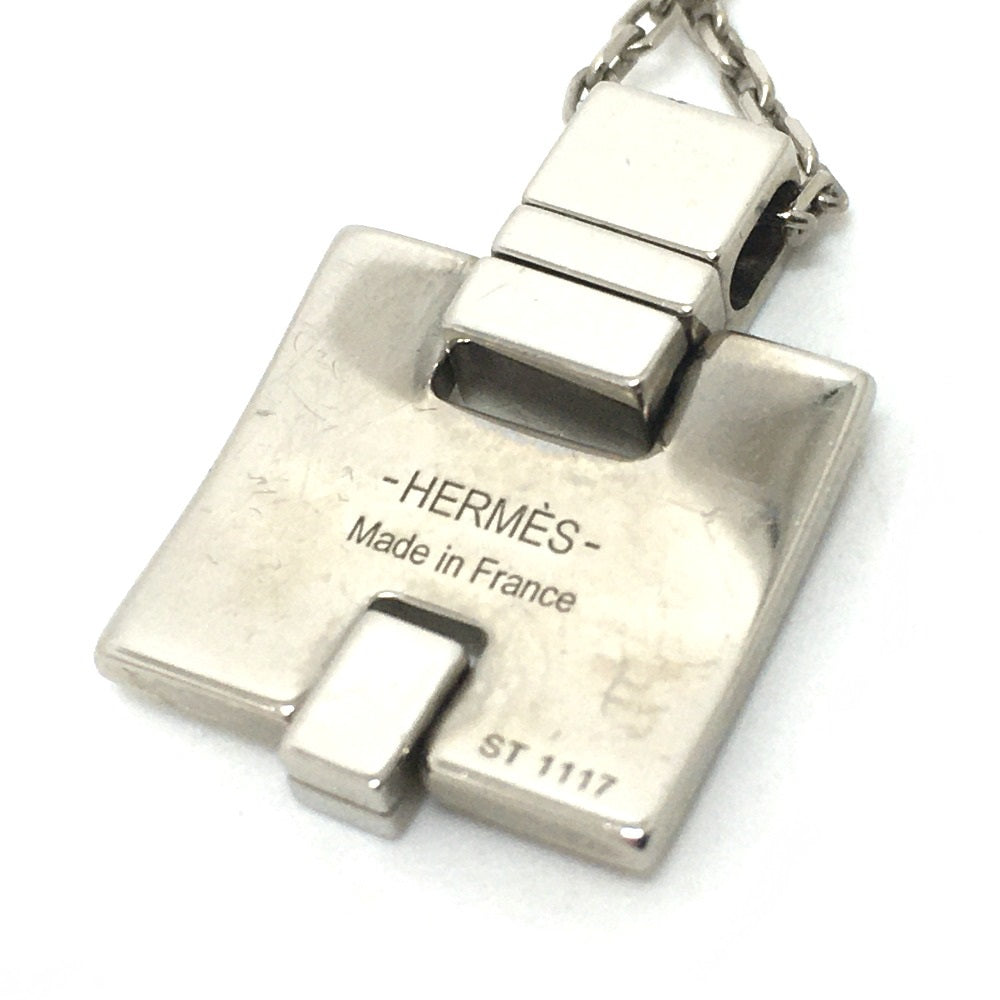 HERMES Necklace metal Pink x Silver H motif Eileen unisex(Unisex) Used Authentic