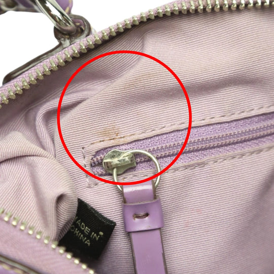 COACH Shoulder Bag F17432 leather Khaki x purple 2WAY Big signature Crossbody Women Used Authentic