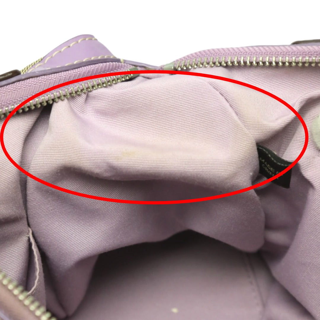 COACH Shoulder Bag F17432 leather Khaki x purple 2WAY Big signature Crossbody Women Used Authentic