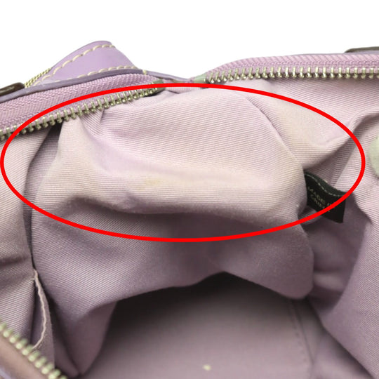 COACH Shoulder Bag F17432 leather Khaki x purple 2WAY Big signature Crossbody Women Used Authentic