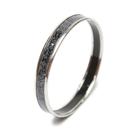 HERMES Bangle others Silverx black MADE IN AUSTRIA + D Women Used Authentic