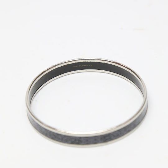 HERMES Bangle others Silverx black MADE IN AUSTRIA + D Women Used Authentic
