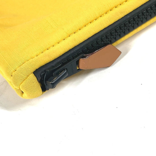 HERMES Clutch bag polyamide yellow Neovan MM unisex(Unisex) Used Authentic