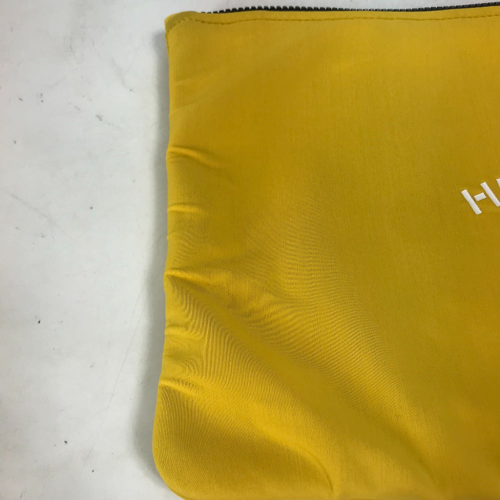 HERMES Clutch bag polyamide yellow Flat Truth Neoban GM Women Used Authentic