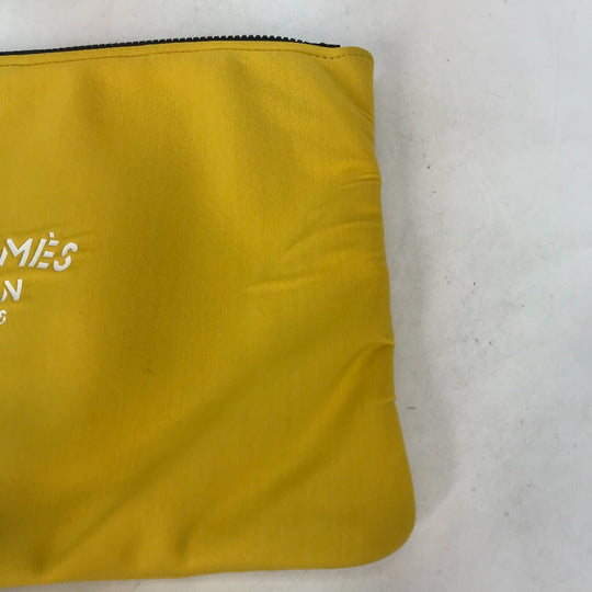 HERMES Clutch bag polyamide yellow Flat Truth Neoban GM Women Used Authentic