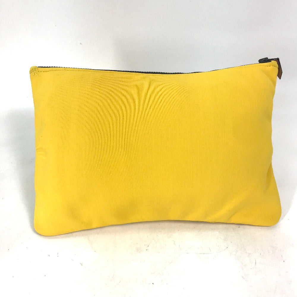 HERMES Clutch bag polyamide yellow Flat Truth Neoban GM Women Used Authentic