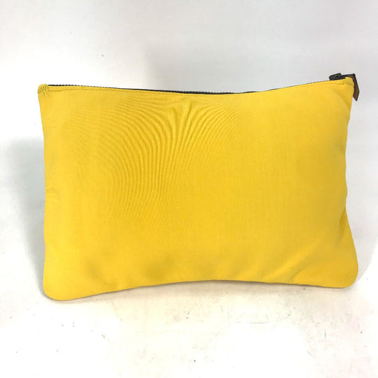 HERMES Clutch bag polyamide yellow Flat Truth Neoban GM Women Used Authentic