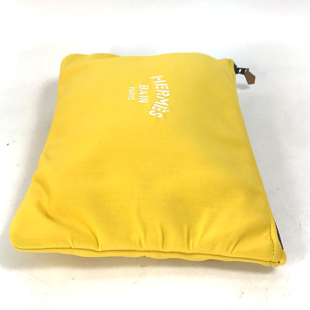 HERMES Clutch bag polyamide yellow Flat Truth Neoban GM Women Used Authentic