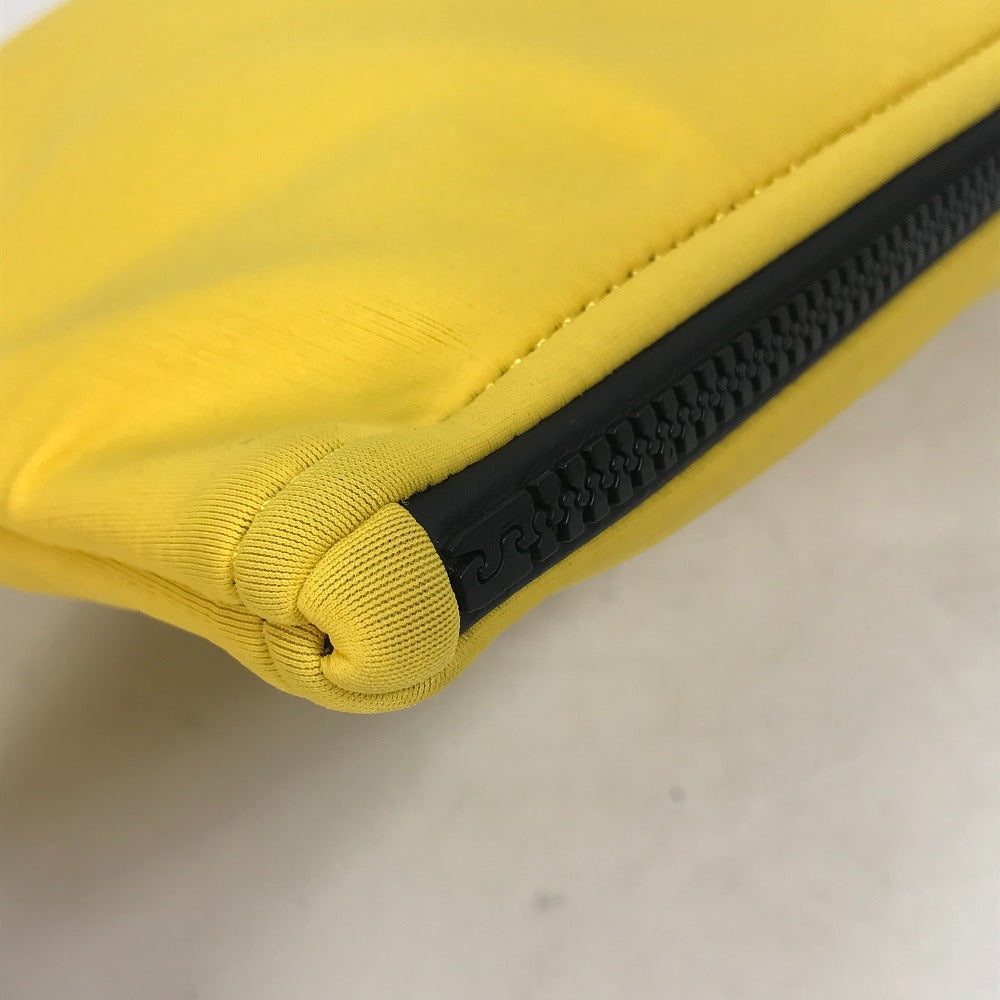 HERMES Clutch bag polyamide yellow Flat Truth Neoban GM Women Used Authentic