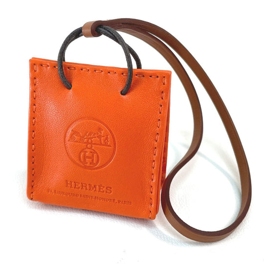 HERMES charm Anyo Miro Orange Shopper sack orange Women Used Authentic