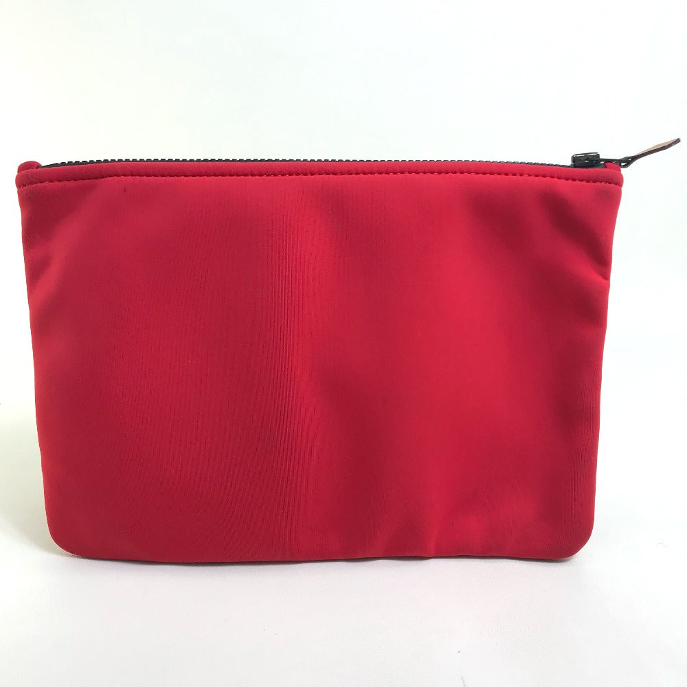 HERMES Pouch polyamide Red Neovan Truth Flat MM Women Used Authentic