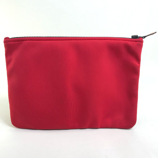 HERMES Pouch polyamide Red Neovan Truth Flat MM Women Used Authentic