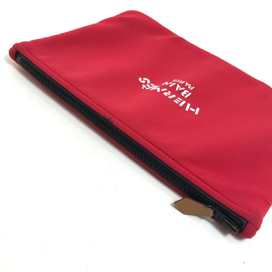 HERMES Pouch polyamide Red Neovan Truth Flat MM Women Used Authentic