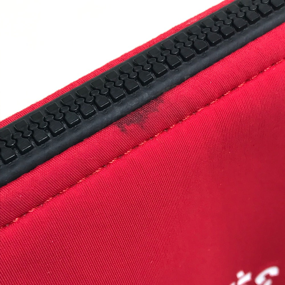 HERMES Pouch polyamide Red Neovan Truth Flat MM Women Used Authentic